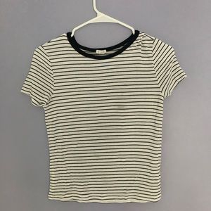 garage stripped black and white tshirt